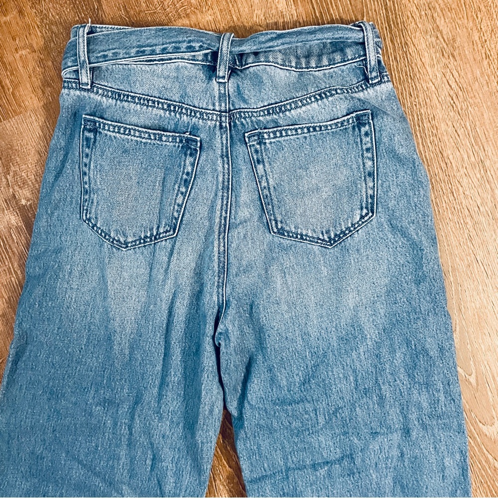 LOFT High Rise Belted Palazzo Jeans 25 0 Medium Wash Denim - Picture 7 of 11